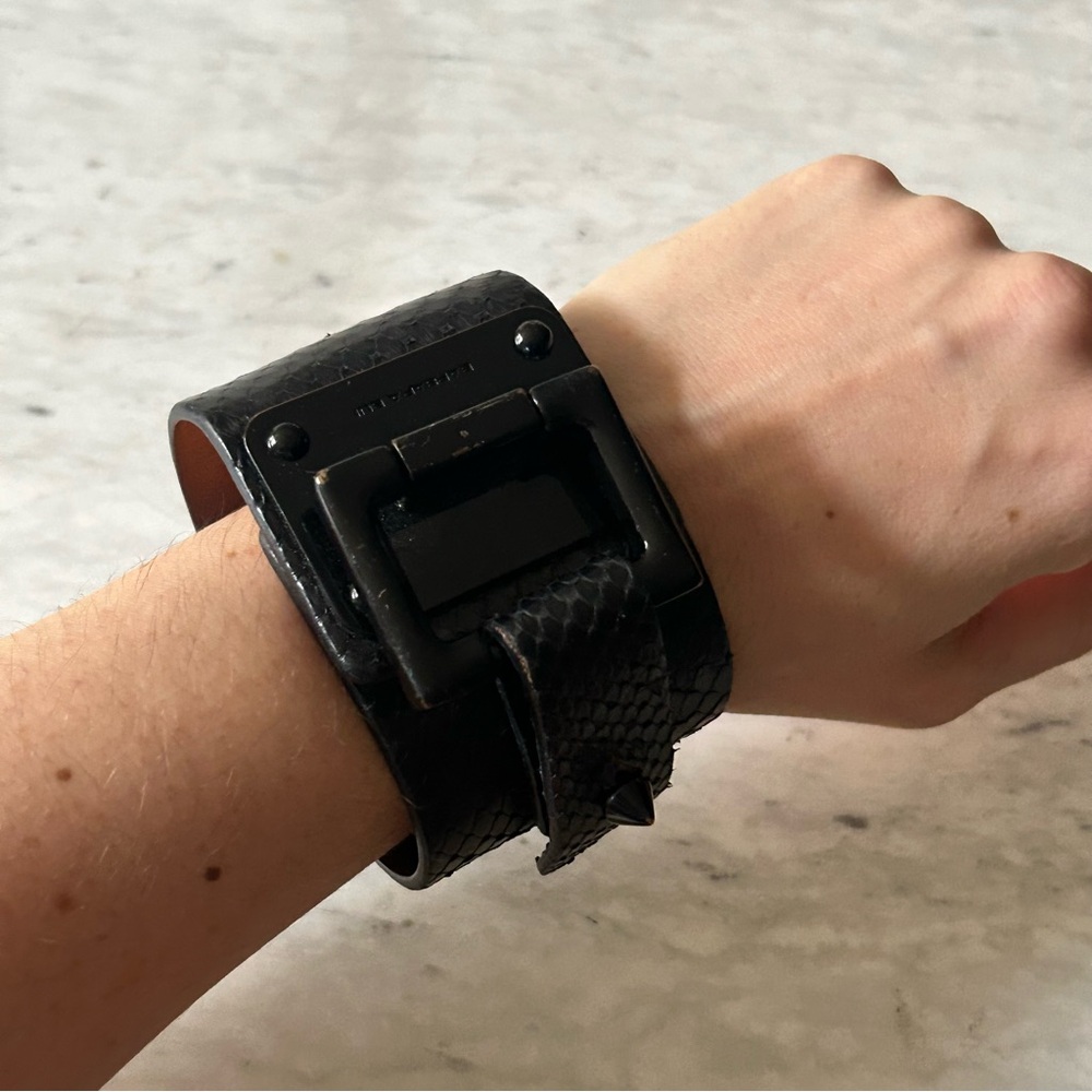 Barbara Bui- Python Leather Cuff Bracelet - image 8
